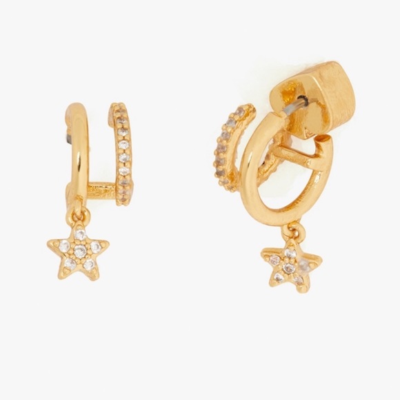 $68 Kate Spade Something Sparkly Star Huggie Hoop earrings - Picture 4 of 6